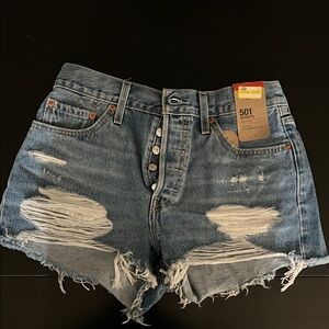 Levi's Distressed Blue Jean Shorts